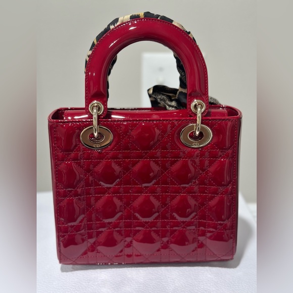 Lady Dior Small Cherry Red Pattern - Picture 4 of 14